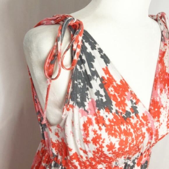 Banana republic orange floral printed mini dress - Picture 2 of 7
